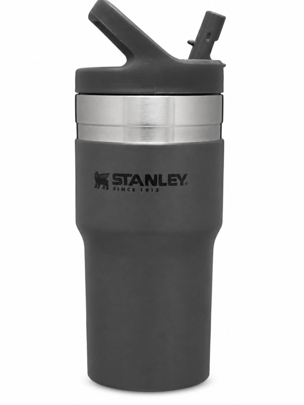 Stanley 20oz Classic Stainless Steel Flipstraw Travel Mug Handle- Charcoal